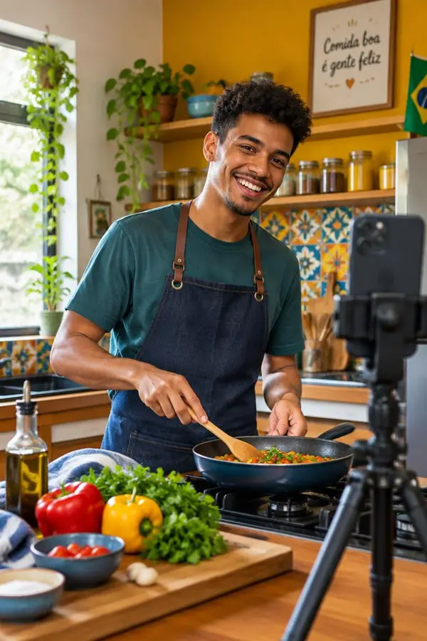 Criador gravando receita